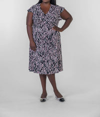 London Times - Violetta V-neck Midi Dress
