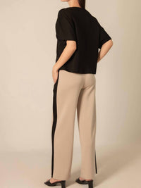 P.CILL V Neck Short Sleeve Top in black - women's t-shirt - alternate view