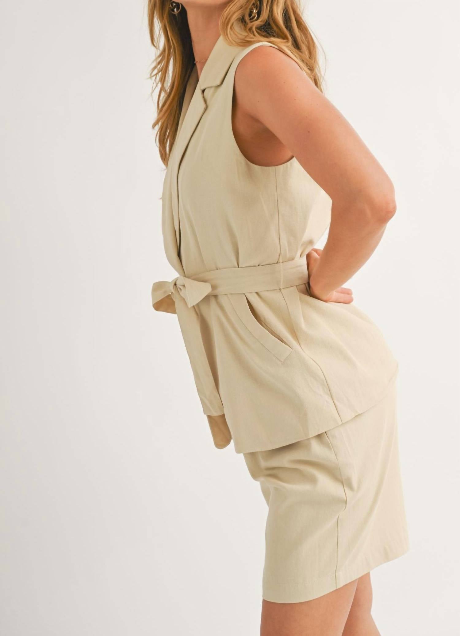 Sage The Label - Sunlit Open Front Blazer Vest