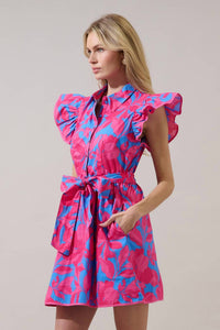 Sugarlips - Meira Floral Maia Ruffle Collared Dress