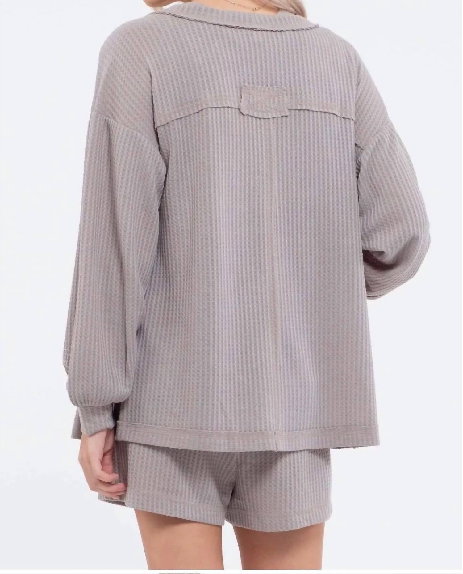 Blu Pepper - Reverse Stitched Open Front Cardigan