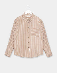 By Together Women's Vincent Button Down in brown - women's shirt