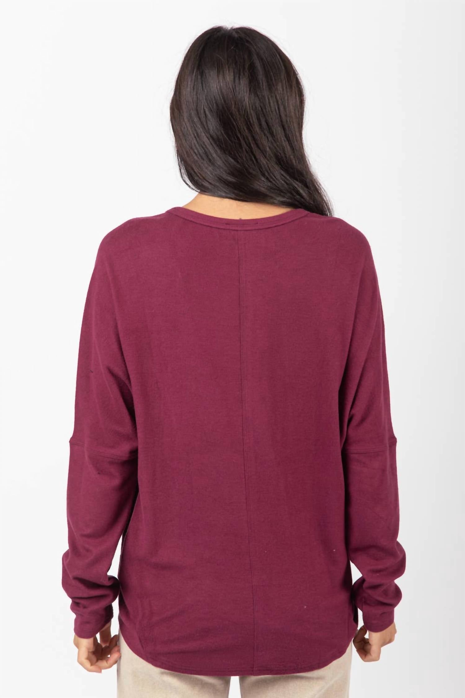 Very J - Dolman Sleeve Oversized Comfy Knit Western Top