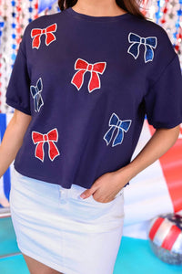 Jess Lea - Crop Top With Side Splits And Fabric Bows