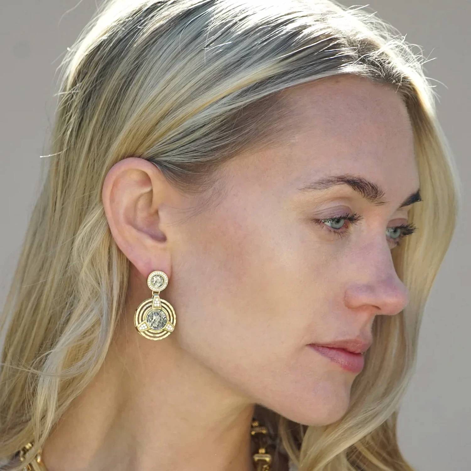 Tat2 Designs - Women's Morro Double Coin Earrings