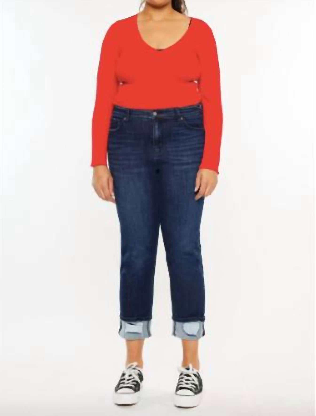 Kancan - Raven Mid Rise Skinny Straight Leg Jean - Plus
