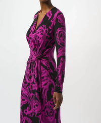 Joseph Ribkoff - Paisley Print Faux Wrap Sheath Dress