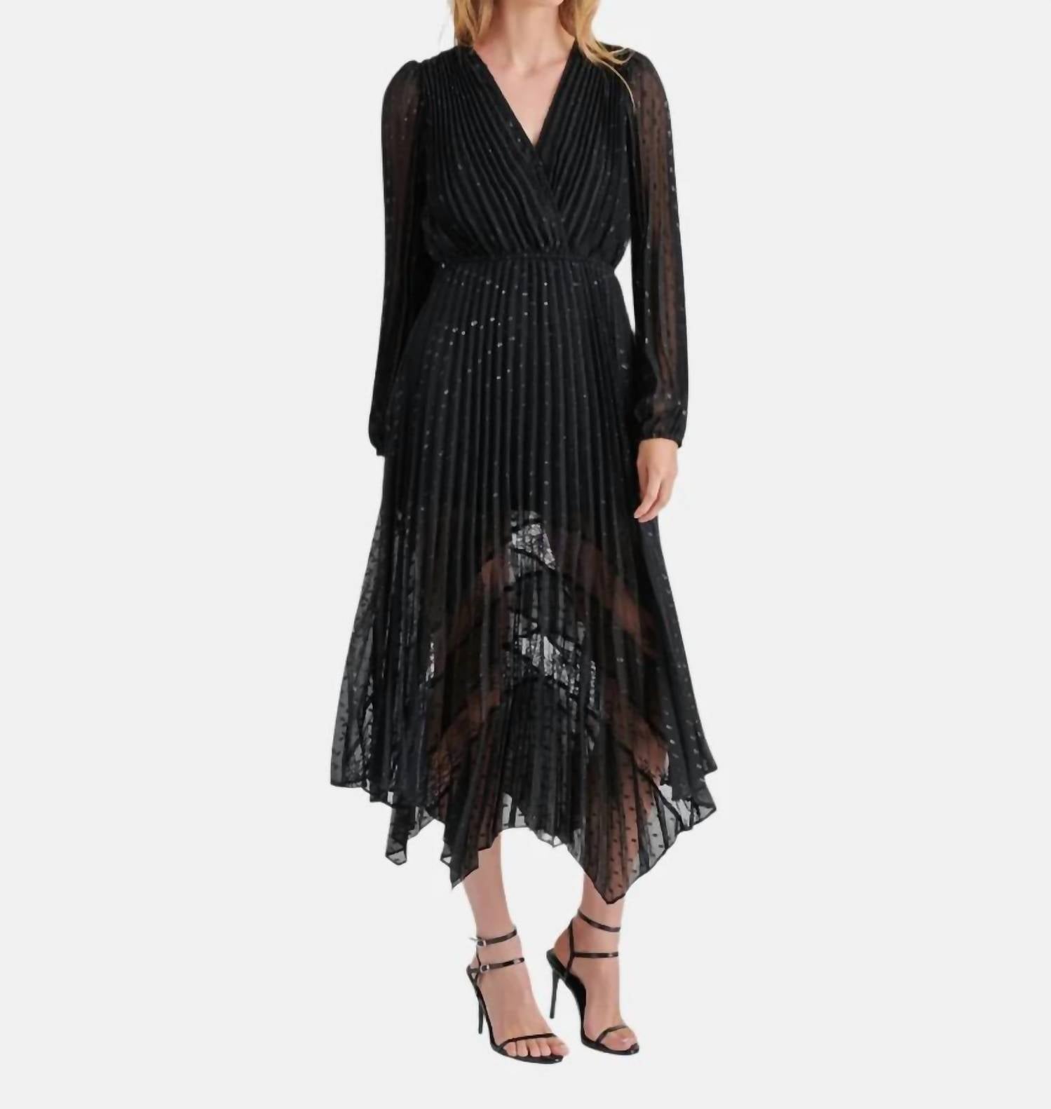 Steve Madden - Ari Lace Pleated Handkerchief Hem Dress