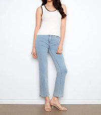 CHARLIE B Knit Tank Top With Crochet Detail in ecru - women's tank top - view 5