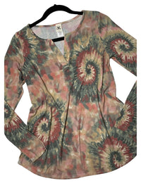 Sew In Love - Swirl Notch Long Sleeve Top