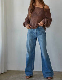 By Together - Knit Crochet Round Neck Long Sleeve Sweater