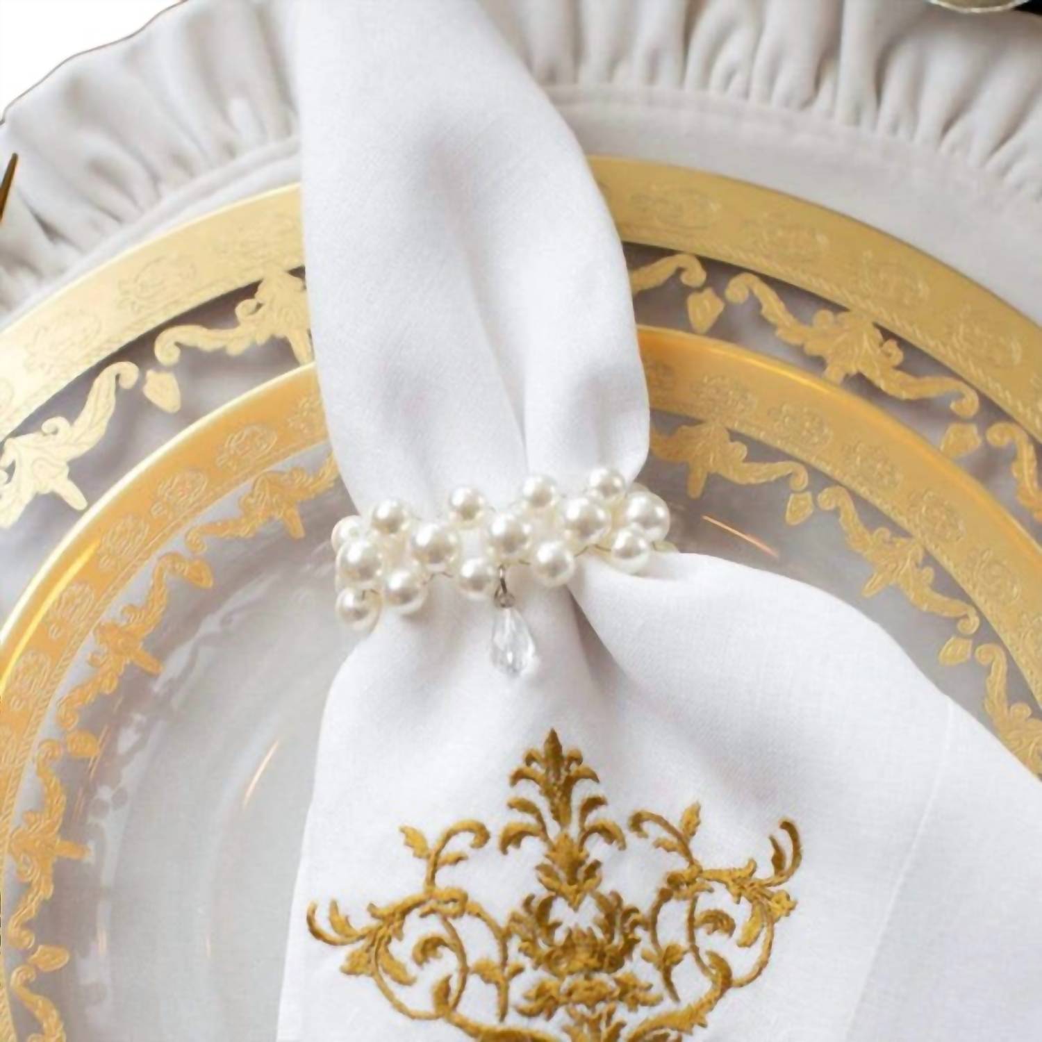 Arte Italica - Pearl with Teardrop Napkin Ring Set of 3