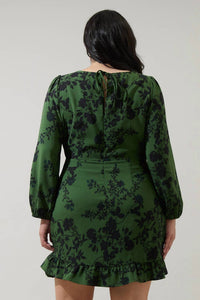 Sugarlips - Tindrie Floral Ruffle Flounce Mini Dress - Plus