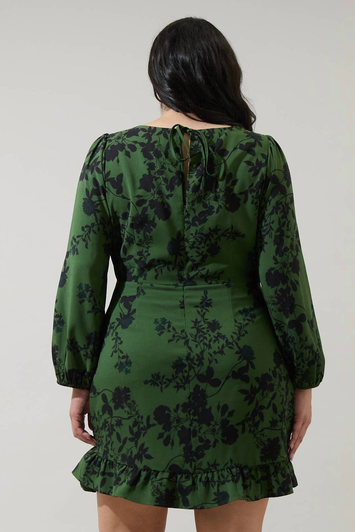 Sugarlips - Tindrie Floral Ruffle Flounce Mini Dress - Plus