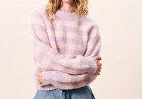 FRNCH Yuliya Crewneck Pullover in pale pink - women's sweater
