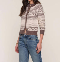 heartloom Morrie Cardigan in snow - women's cardigan - detail view