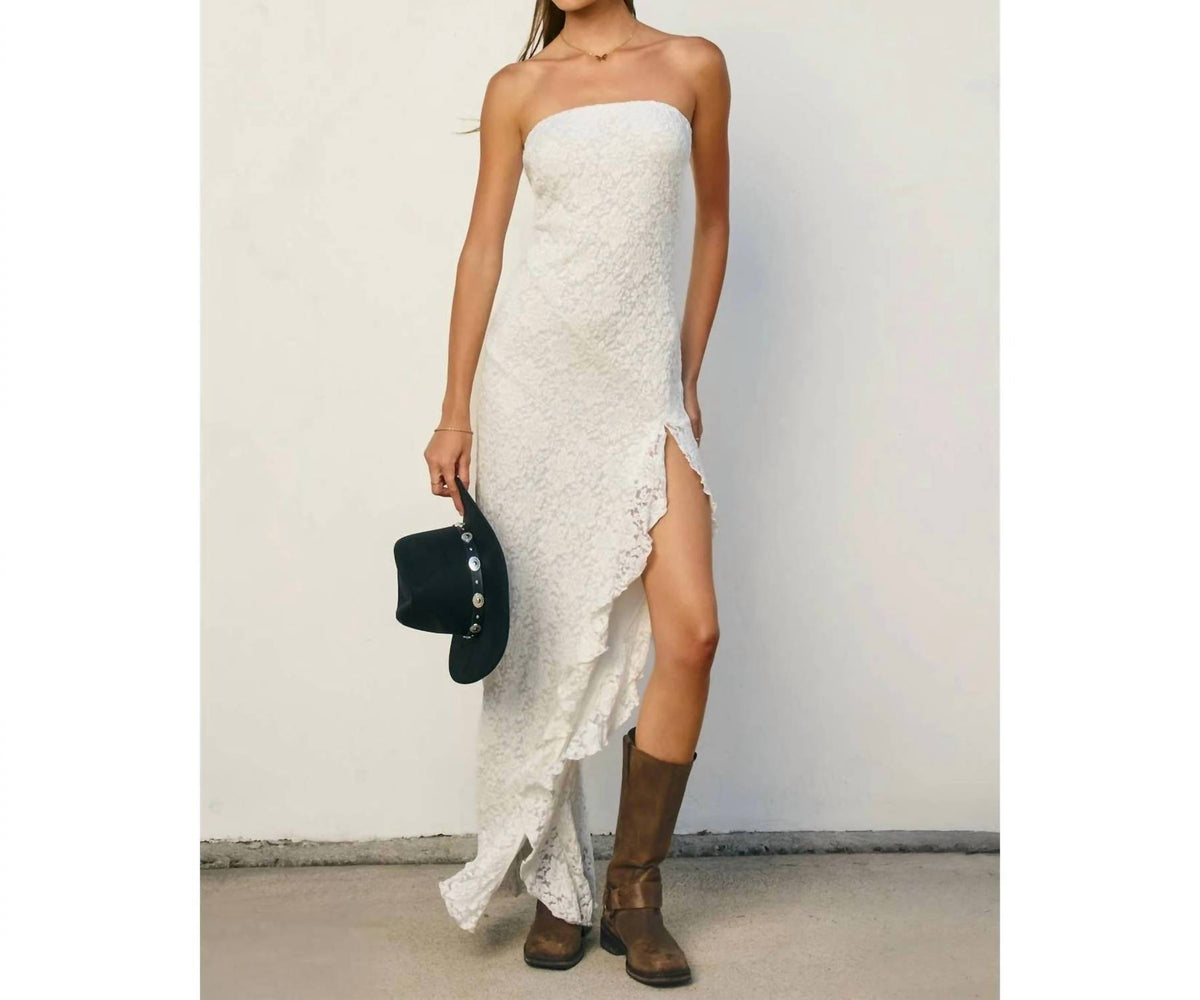 Dress Forum - Seafoam Whisper Strapless Ruffled Maxi Dress