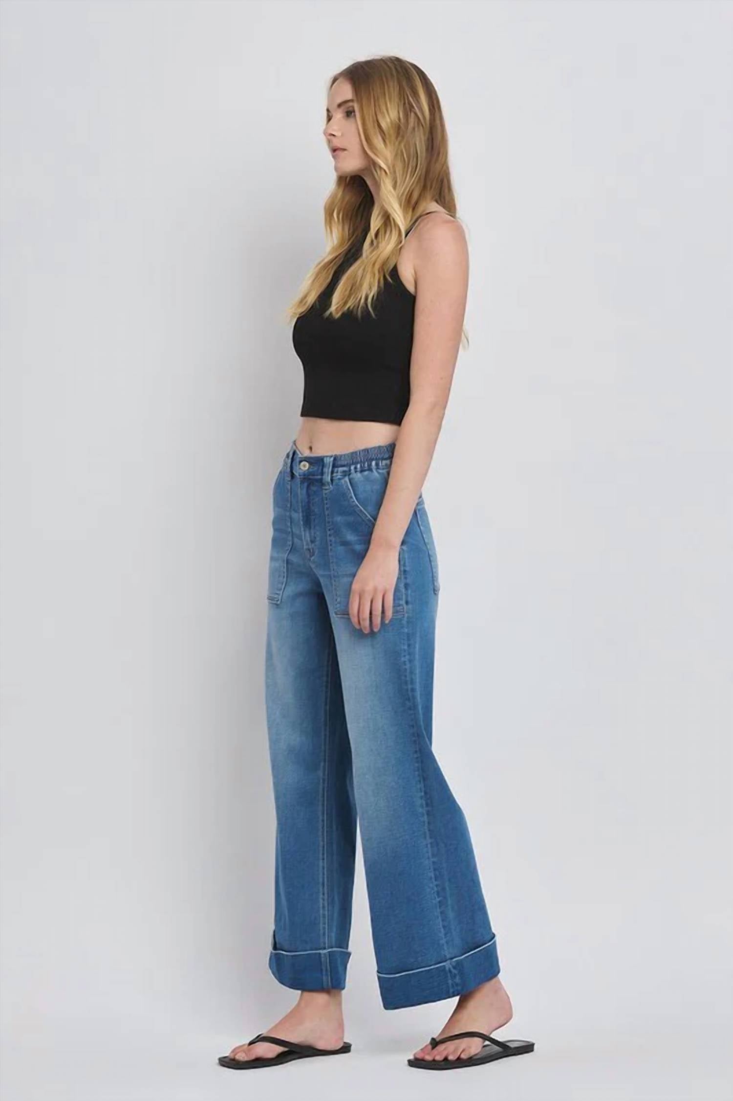 Vervet By Flying Monkey - High Rise Cuffed Baggy Jean