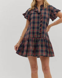 Entro - Tartan Tidings Mini Dress