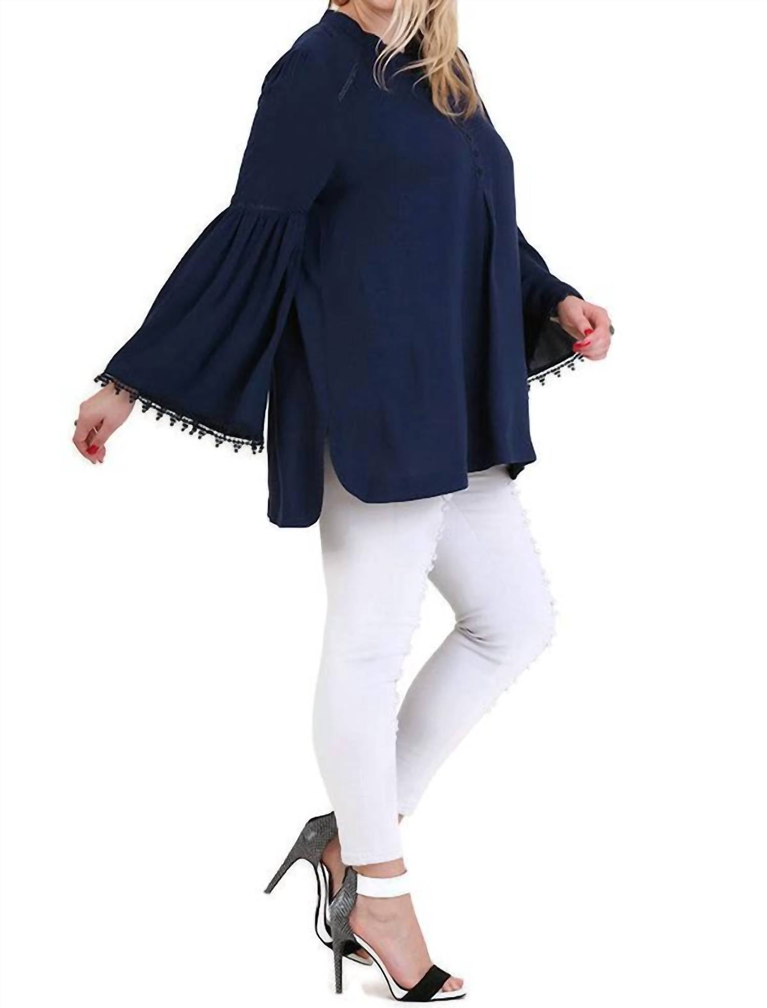 Umgee - Popover Trumpet Sleeve Blouse