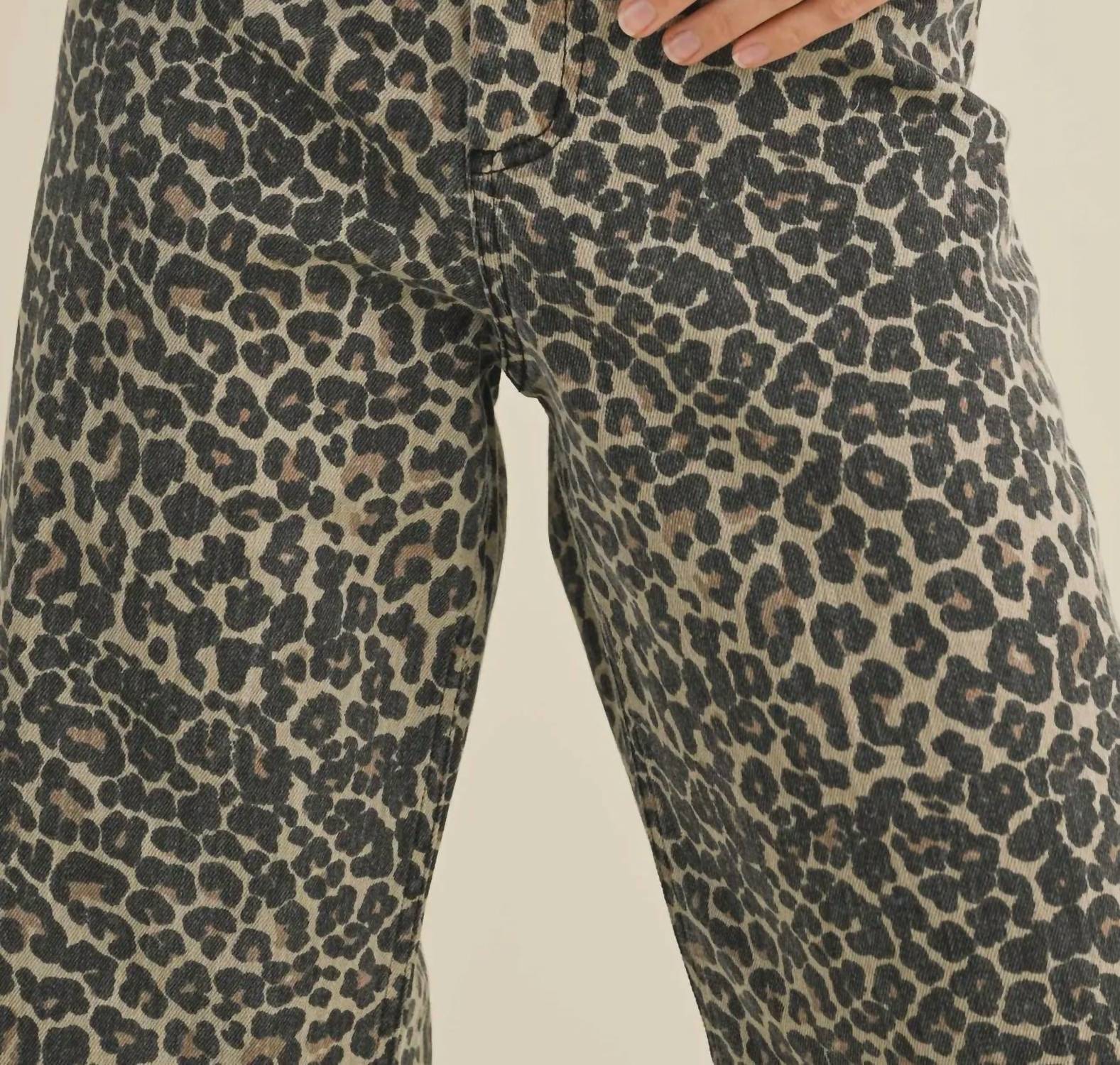 MIOU MUSE Meara Barrel Pants in leopard - women's jeans - view 5