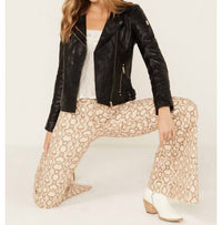 MAURITIUS Love And Peace Studded Leather Jacket in black - women's jacket