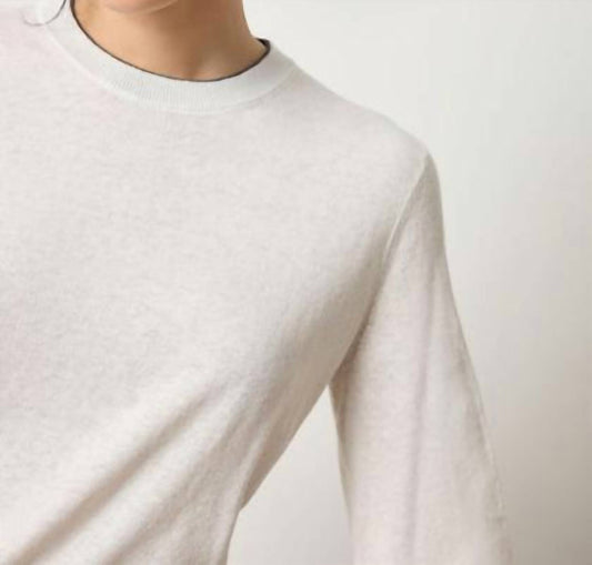 Lilla P - Pleated Sleeve Crewneck Sweater