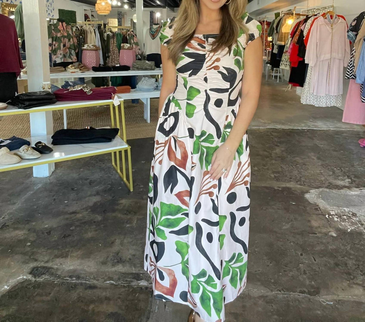 Aylaya - Botanical Midi Dress