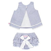 Rufflebutts - Baby Girl Seersucker Ric Rac Swing Top & Bloomer Set