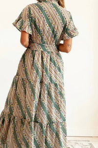 MILLE Victoria Maxi Dress in rose stripe - women's dress - alternate view