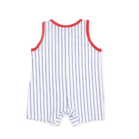 Angel Dear - Kids Baseball Stripe Bamboo Sleeveless Shortie Romper
