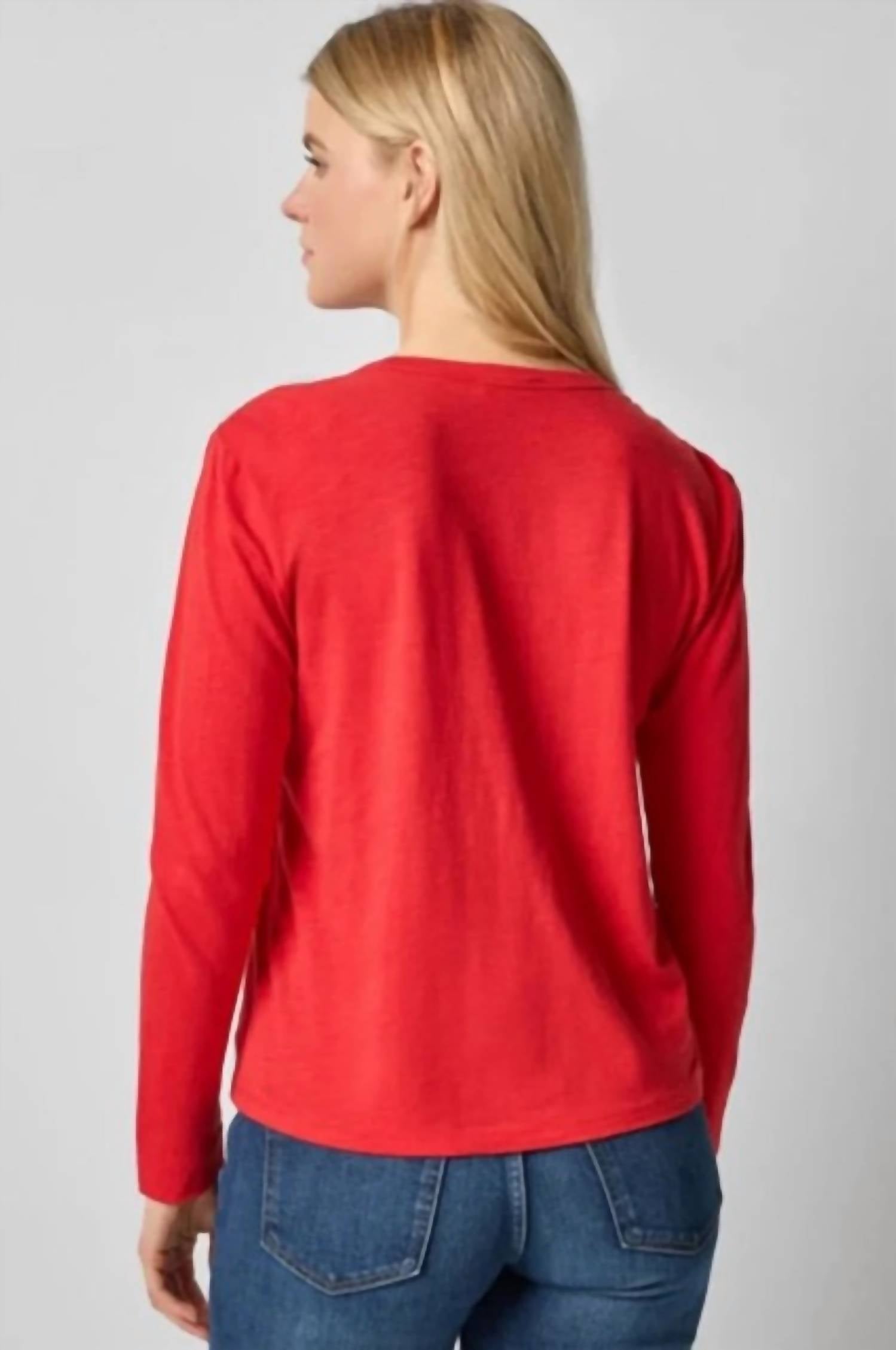 Lilla P - Shirred Shoulder Crewneck Tee