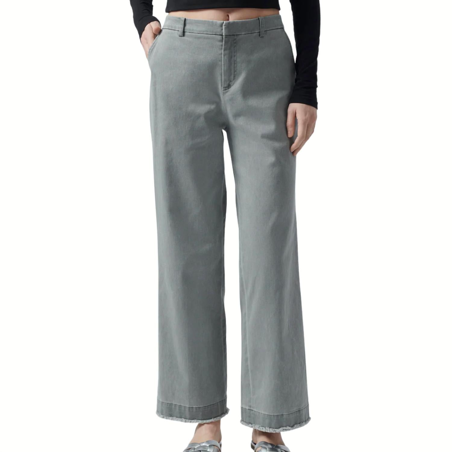 ATM Women's Garment Wash Cotton Twill Boyfriend Pants in olive drab - women's pants