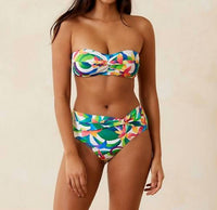 TOMMY BAHAMA Women's Tropical Blooms Bandeau Top in white - women's swimwear
