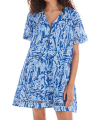 ALLISON NEW YORK Kaia Mini Dress in blue floral - women's dress - alternate view
