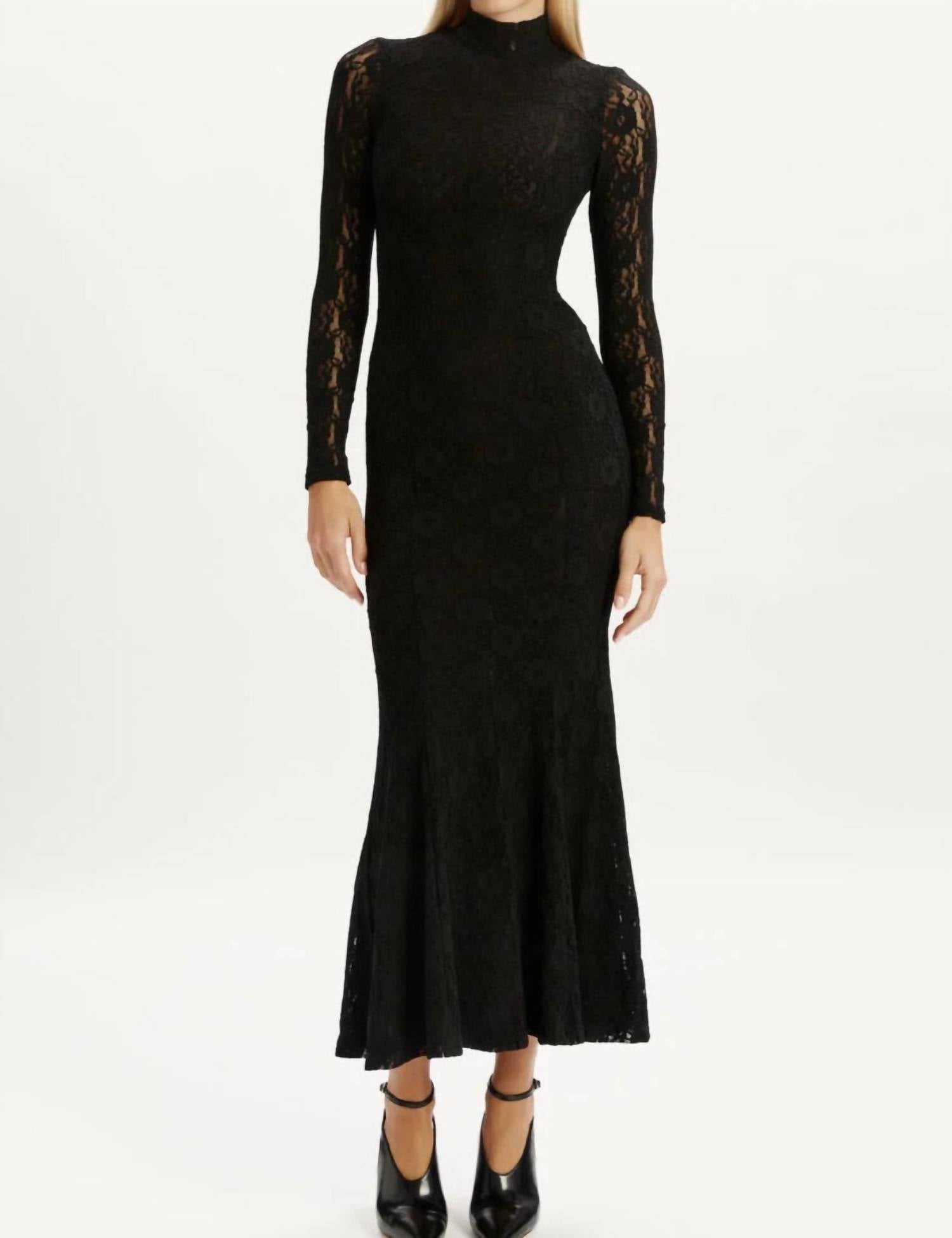 BARDOT Harlyn Lace Maxi Dress in black - women's dress
