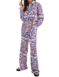 ALLISON NEW YORK Ava Pants in floral scarf - women's pants - detail view