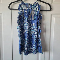 Poupette St Barth Women's Alida Sleeveless Top in royal palmery blue - women's blouse