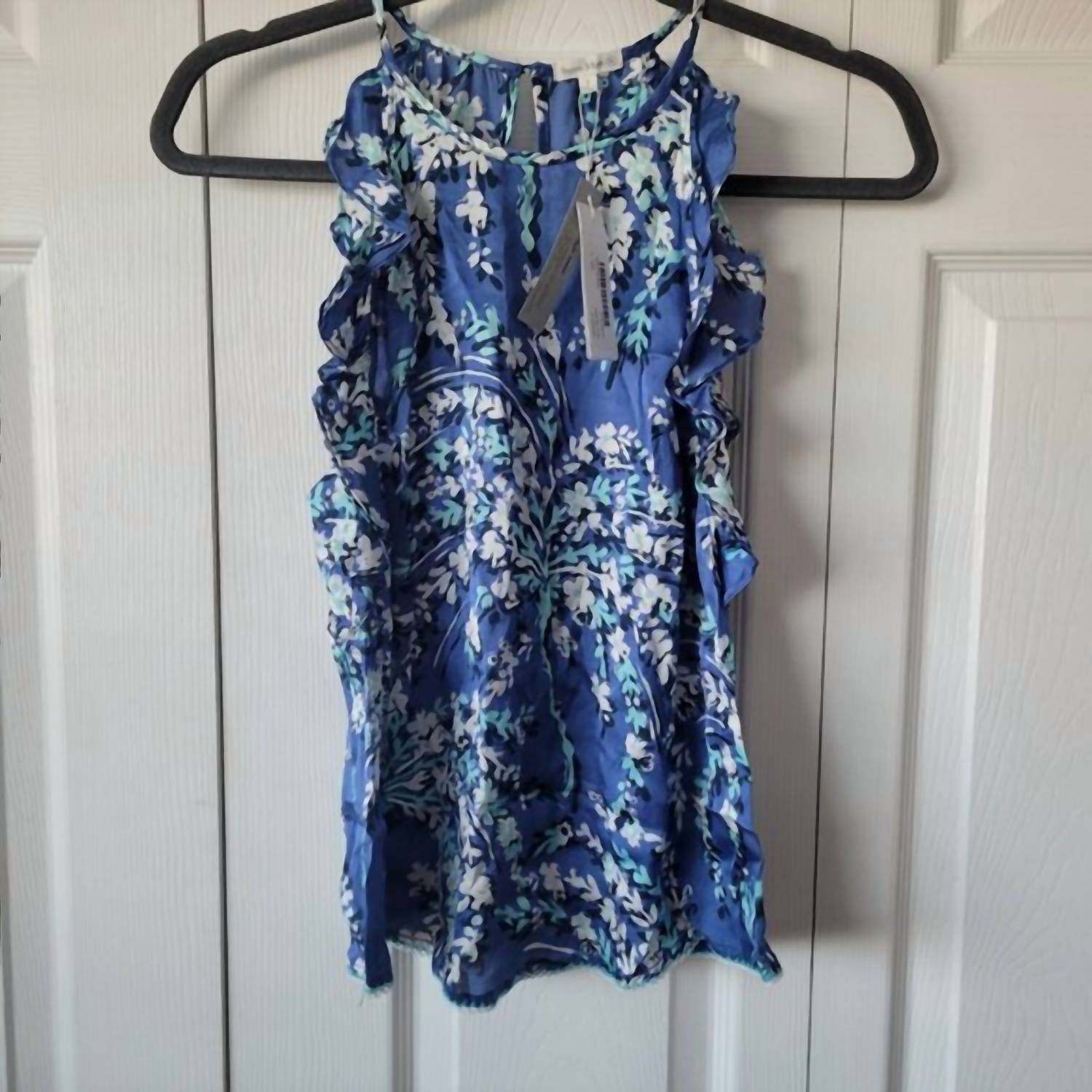 Poupette St Barth Women's Alida Sleeveless Top in royal palmery blue - women's blouse