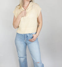 Mystree - Fishnet Zip-up Sweater Top