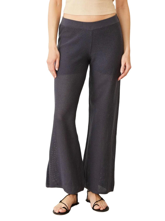 Monrow - Women's Cotton Mesh Wide Leg Pant