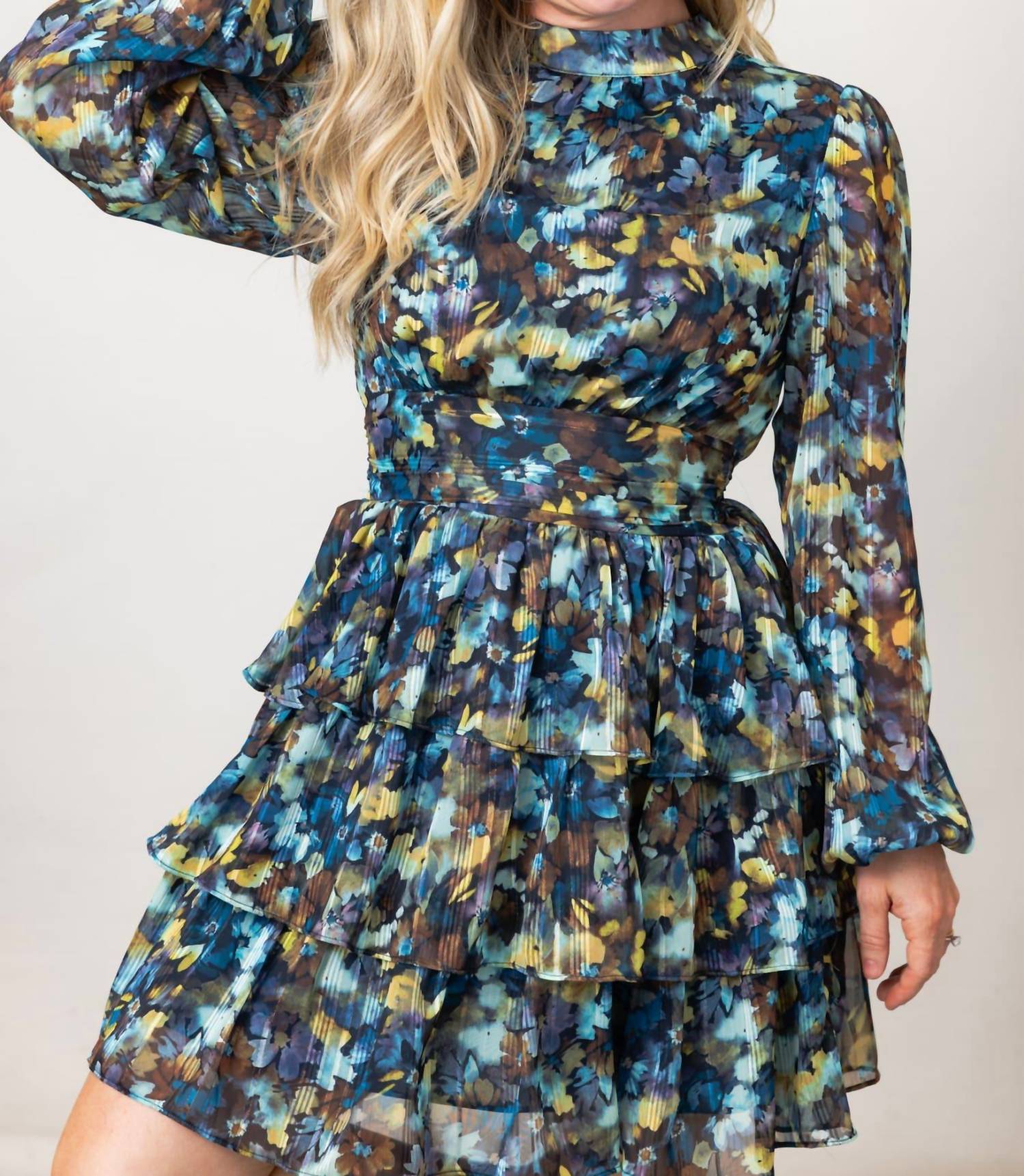 Lulus - Zena Tie Back Tiered Mini Dress
