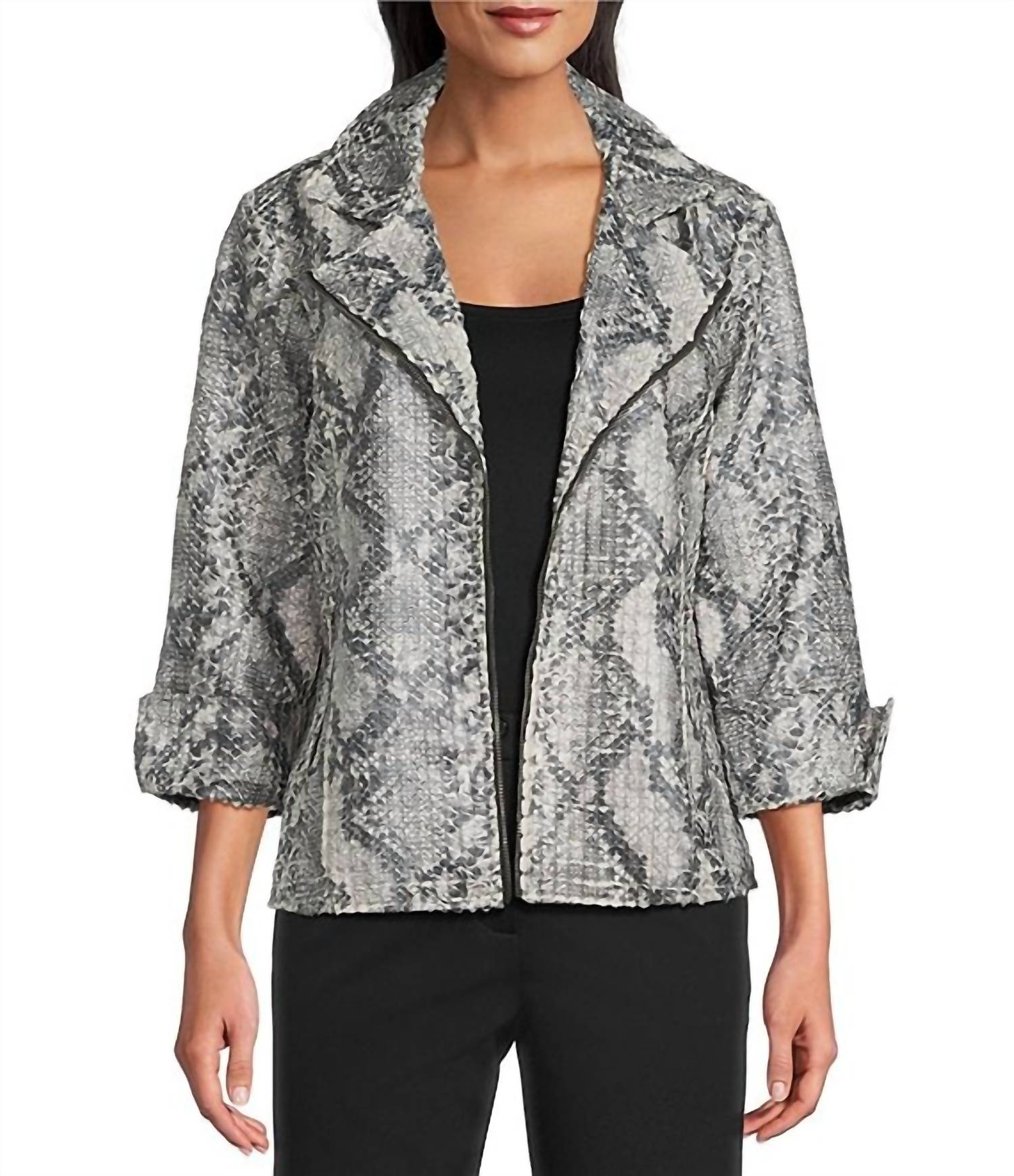 Multiples - Snakeskin Print Jacket