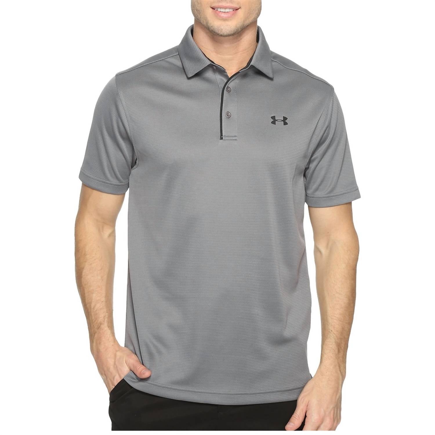 UNDER ARMOUR Tech Button Up Placket Polo in graphite - men's shirt