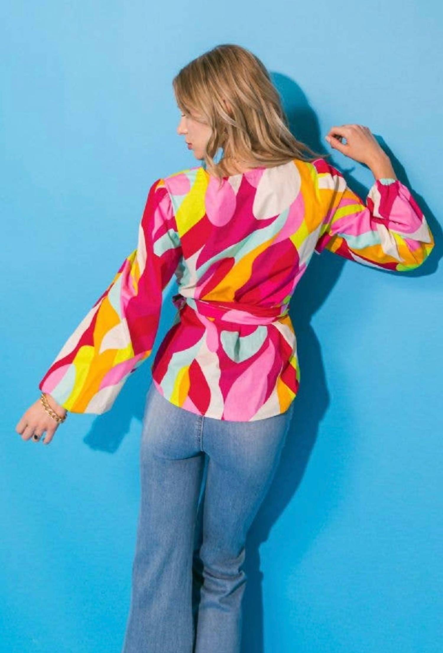 Flying Tomato - Shiny Penny Wrap Top