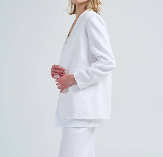 Lafayette 148 - V-neck Ruched Sleeve Blazer