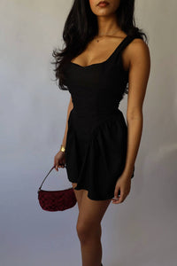 Bailey Rose - Lace Up Back Puff Skirt Mini Dress