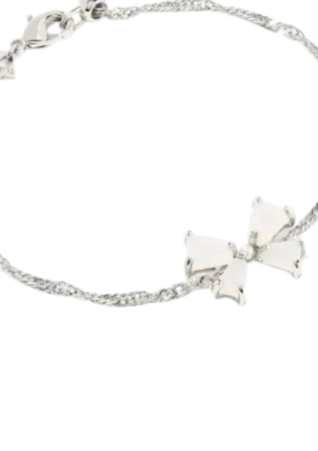 Kendra Scott Women's Blair Bow Small Chain Rhodium Bracelet in iridescent drusy - women's jewelry - detail view