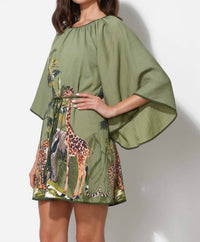Adelyn Rae - Irene Round Neck Printed Mini Dress