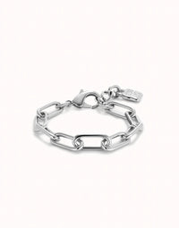 Unode50 - Unisex Paper Clip Link Bracelet With Padlock